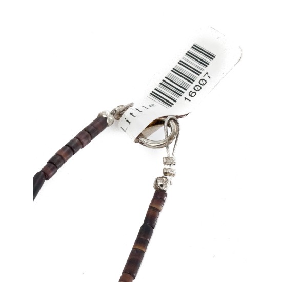 Certified Authentic 4 Strand Navajo .925 Sterling Silver Natural Jasper Native American Necklace 16007