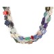 Certified Authentic 2 Strand Navajo .925 Sterling Silver Natural Turquoise Multicolor Native American Necklace 25263
