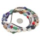 Certified Authentic 2 Strand Navajo .925 Sterling Silver Natural Turquoise Multicolor Native American Necklace 25263