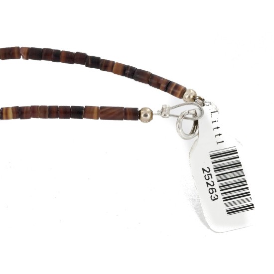 Certified Authentic 2 Strand Navajo .925 Sterling Silver Natural Turquoise Multicolor Native American Necklace 25263