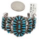 Handmade Certified Authentic Signed Petit point Navajo .925 Sterling Silver Natural Turquoise Native American Bracelet 12457