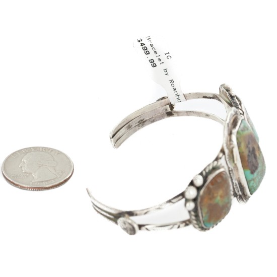 Handmade Certified Authentic Navajo .925 Sterling Silver Natural Turquoise Native American Bracelet  12818-1
