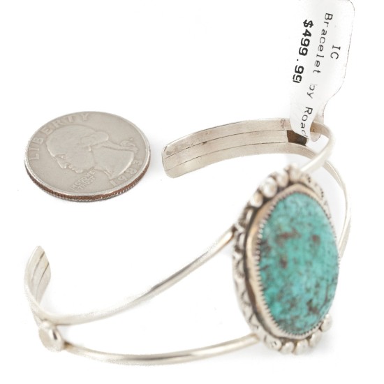 Handmade Certified Authentic Navajo .925 Sterling Silver Natural Turquoise Native American Bracelet  12791