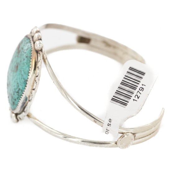 Handmade Certified Authentic Navajo .925 Sterling Silver Natural Turquoise Native American Bracelet  12791