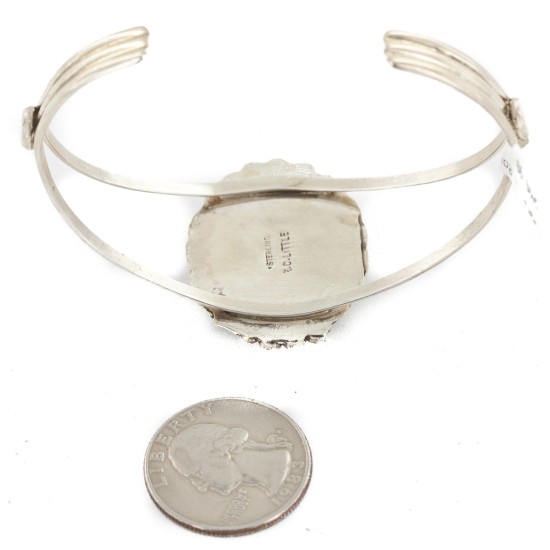 Handmade Certified Authentic Navajo .925 Sterling Silver Natural Turquoise Native American Bracelet  12791