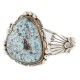 Handmade Certified Authentic Navajo .925 Sterling Silver Natural Spiderweb Turquoise Native American Bracelet 12675