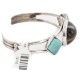 Handmade Certified Authentic Apache .925 Sterling Silver Natural Turquoise Tigers Eye Native American Bracelet 12770-0