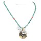 12kt Gold Filled and .925 Sterling Silver Handmade Wolf Certified Authentic Navajo Turquoise Coral Native American Necklace 24420-5-15336