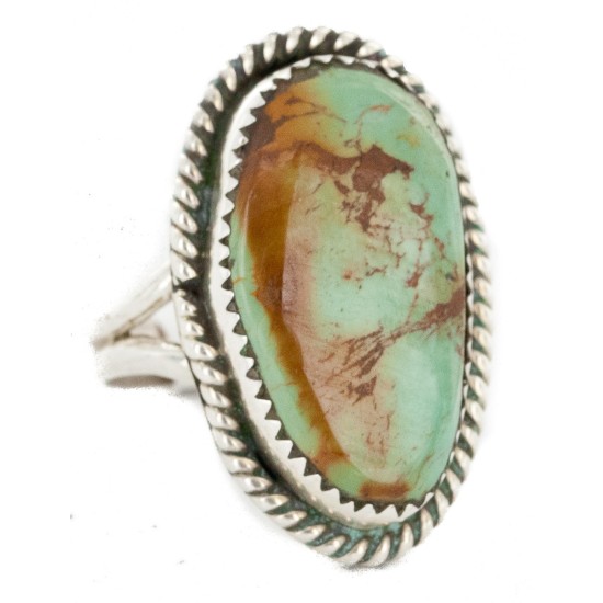 .925 Sterling Silver Handmade Certified Authentic Navajo Natural Turquoise Native American Ring  17006-2