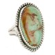 .925 Sterling Silver Handmade Certified Authentic Navajo Natural Turquoise Native American Ring  17006-2