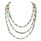 Certified Authentic 3 Strand Navajo .925 Sterling Silver Natural Gaspeite Native American Necklace 25279-0