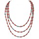 Certified Authentic 3 Strand Navajo .925 Sterling Silver Natural Turquoise Coral Native American Necklace 18110