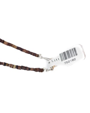 Certified Authentic Navajo .925 Sterling Silver Natural Graduated Melon Shell Turquoise Bone Native American Necklace 750180