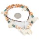 Certified Authentic Navajo .925 Sterling Silver Natural Graduated Melon Shell Turquoise Bone Native American Necklace 750180