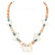Certified Authentic Navajo .925 Sterling Silver Natural Graduated Melon Shell Turquoise Bone Native American Necklace 750180