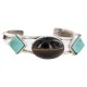 Handmade Certified Authentic Apache .925 Sterling Silver Natural Turquoise Tigers Eye Native American Bracelet 12770-0
