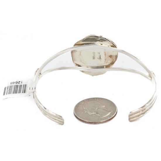 Handmade Certified Authentic Navajo .925 Sterling Silver Natural Turquoise Native American Bracelet  12648