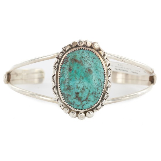 Handmade Certified Authentic Navajo .925 Sterling Silver Natural Turquoise Native American Bracelet  12791