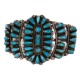 Handmade Certified Authentic Signed Petit point Navajo .925 Sterling Silver Natural Turquoise Native American Bracelet 12457