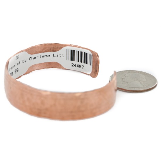 Handmade Hammered Certified Authentic Navajo Pure Copper Native American Bracelet 24457-5