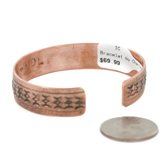Handmade Certified Authentic Navajo Pure Copper Native American Bracelet 24457-4