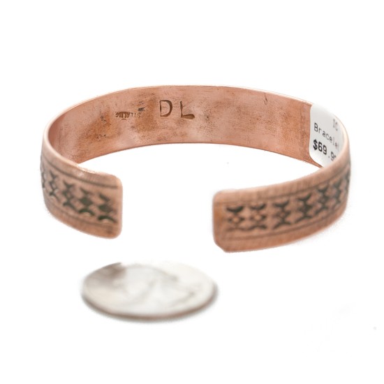 Handmade Certified Authentic Navajo Pure Copper Native American Bracelet 24457-4