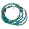 3 Strand Navajo .925 Sterling Silver Natural Turquoise and Coral Native American Necklace 25281