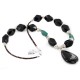 Certified Authentic Navajo .925 Sterling Silver Natural Roystone Turquoise Black Onyx Native American Necklace 15488 Certified Authentic Navajo .925 Sterling Silver Natural Roystone Turquoise Black Onyx Native American Necklace 15488