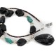 Certified Authentic Navajo .925 Sterling Silver Natural Roystone Turquoise Black Onyx Native American Necklace 15488 Certified Authentic Navajo .925 Sterling Silver Natural Roystone Turquoise Black Onyx Native American Necklace 15488
