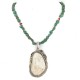 Certified Authentic Navajo .925 Sterling Silver Natural White Buffalo Turquoise Coral Native American Necklace  24458-16065-4