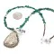 Navajo .925 Sterling Silver Natural White Buffalo Turquoise Hematite Native American Necklace 12870-16075-1