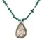 Navajo .925 Sterling Silver Natural White Buffalo Turquoise Hematite Native American Necklace 12870-16075-1