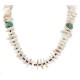 Certified Authentic Navajo .925 Sterling Silver White Howlite and Turquoise Native American Necklace 25101 Certified Authentic Navajo .925 Sterling Silver White Howlite and Turquoise Native American Necklace 25101