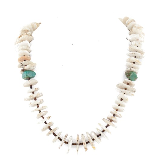 Certified Authentic Navajo .925 Sterling Silver White Howlite and Turquoise Native American Necklace 25101 Certified Authentic Navajo .925 Sterling Silver White Howlite and Turquoise Native American Necklace 25101