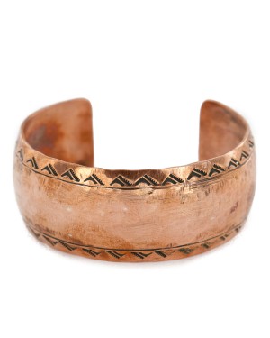 Hammered Mountain Handmade Certified Authentic Navajo Pure Copper Native American Bracelet 12868-5