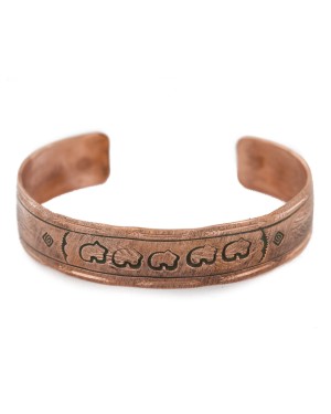 Handmade Bear Certified Authentic Navajo Pure Copper Native American Bracelet 24457-3