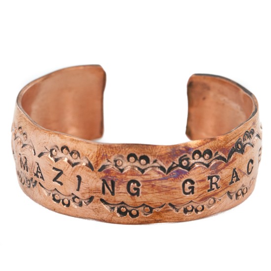 Handmade Certified Authentic Navajo Pure Copper Native American Bracelet 12868-7