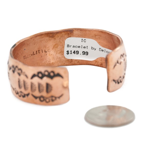 Handmade Certified Authentic Navajo Pure Copper Native American Bracelet 12868-7