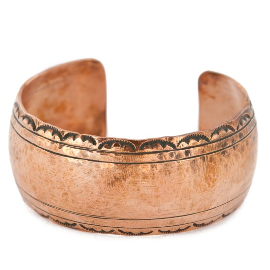 Handmade Hammered Certified Authentic Navajo Pure Copper Native American Bracelet  12868-9