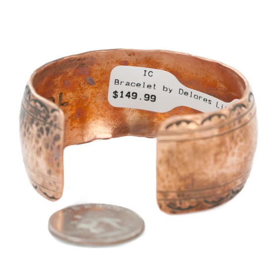 Handmade Hammered Certified Authentic Navajo Pure Copper Native American Bracelet  12868-9