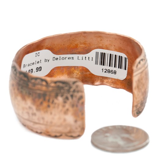 Handmade Hammered Certified Authentic Navajo Pure Copper Native American Bracelet  12868-9