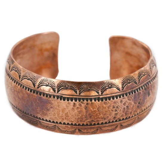 Handmade Hammered Certified Authentic Navajo Pure Copper Native American Bracelet  12869-2