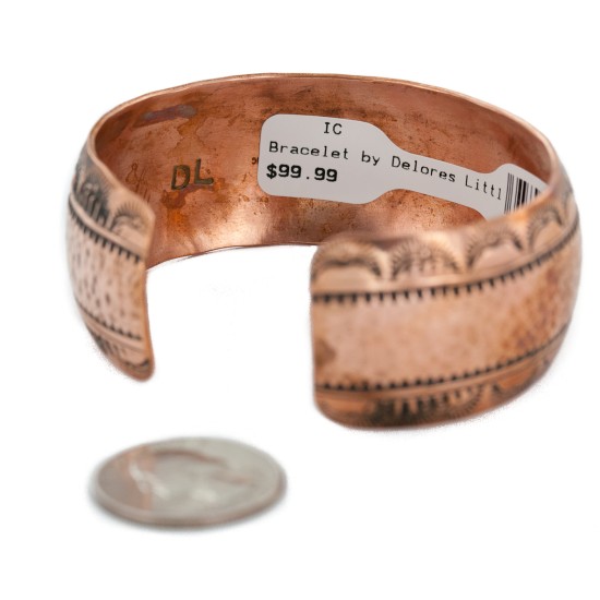 Handmade Hammered Certified Authentic Navajo Pure Copper Native American Bracelet  12869-2