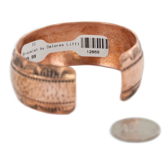 Handmade Hammered Certified Authentic Navajo Pure Copper Native American Bracelet  12869-2