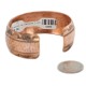 Handmade Hammered Certified Authentic Navajo Pure Copper Native American Bracelet  12869-2