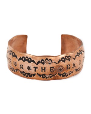 Navajo Handmade Certified Authentic Pure Copper Native American Bracelet 12868-6