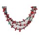 Certified Authentic 3 Strand Navajo .925 Sterling Silver Natural Turquoise Coral Native American Necklace 18117