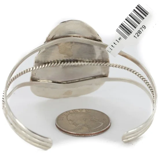 Handmade Navajo .925 Sterling Silver Inlay Natural Turquoise Black Onyx Spiny Oyster Mother of Pearl Native American Bracelet 12879 Handmade Navajo .925 Sterling Silver Inlay Natural Turquoise Black Onyx Spiny Oyster Mother of Pearl Native American Bracelet 12879