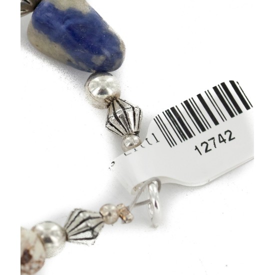 Certified Authentic Navajo .925 Sterling Silver Natural Multicolor Stones Native American Bracelet 12742