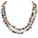 Certified Authentic 2 Strand Navajo .925 Sterling Silver Natural Turquoise Multicolor Stones Native American Necklace 15501-34